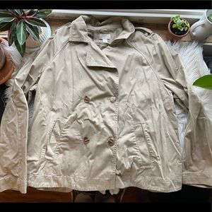 Loft Outlet Peacoat Style Double Breasted Trench Tan XL